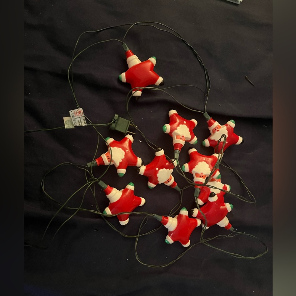 10ct Novelty Santa String Lights for Kids - Red and White